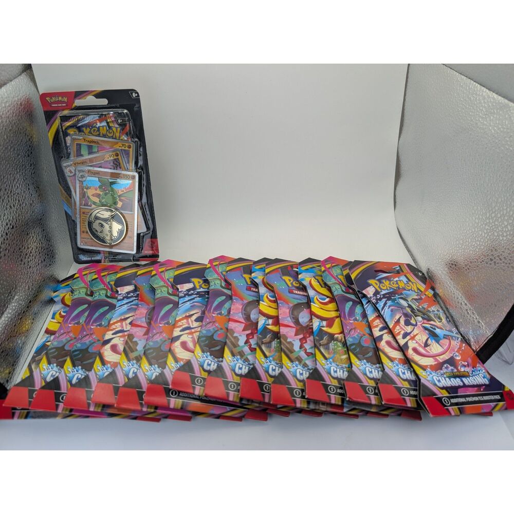 Pokemon Chaos Rising Lot: 15 Sleeved Booster Packs + Flygon Evolution Blister
